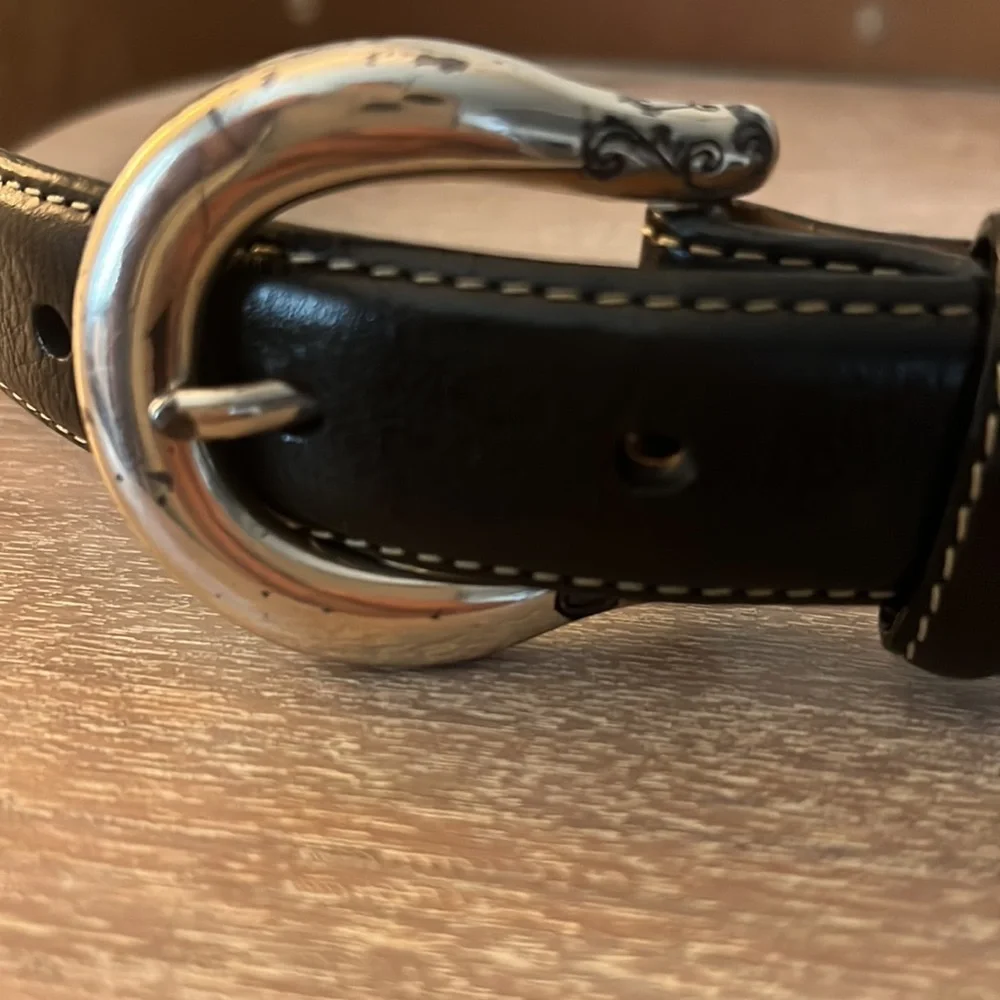 Brighton Black Leather Belt
